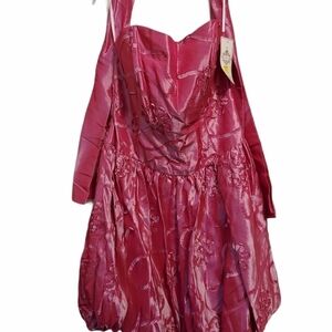 Strapless rose color XXL dress with scarf